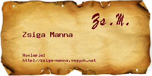 Zsiga Manna névjegykártya